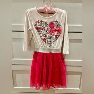 Btween Pink and White Graphic Dress